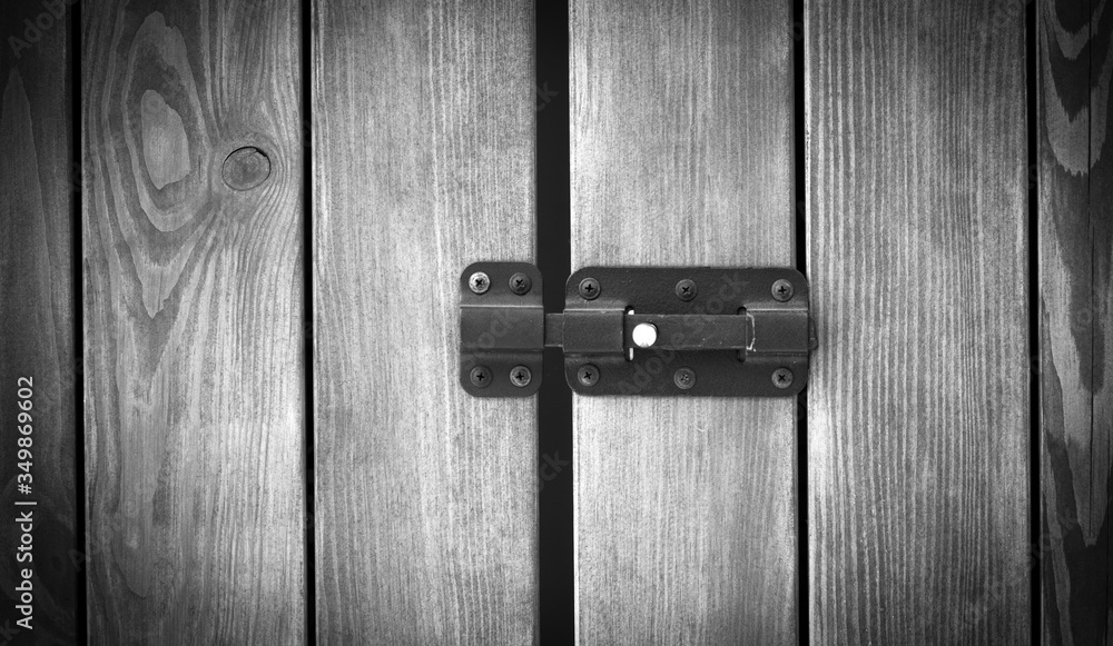 Latch on a wooden door.
