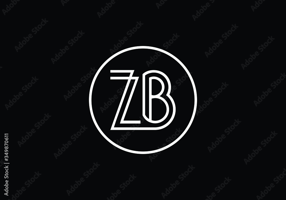 Initial Monogram Letter Z B Logo Design Vector Template. Graphic Alphabet Symbol for Corporate Business Identity Initial Monogram Letter Z B Logo Design Vector Template. Graphic Alphabet Symbol for Corporate Business Identity