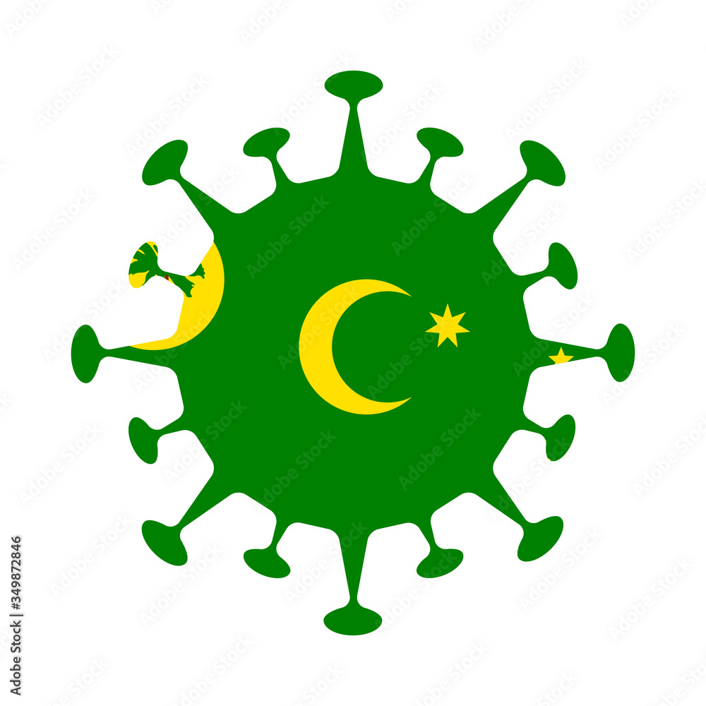 Cocos Islands flag inside a virus shape. Vector illustration. Cocos Islands flag inside a virus shape. Vector illustration.