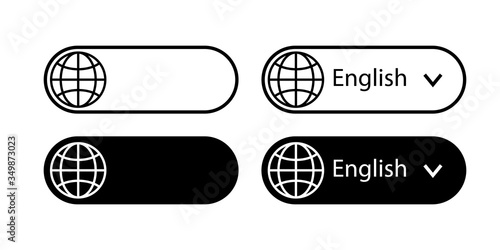Translate vector icon. Change language button isolated on white background. Vector illustration. photo