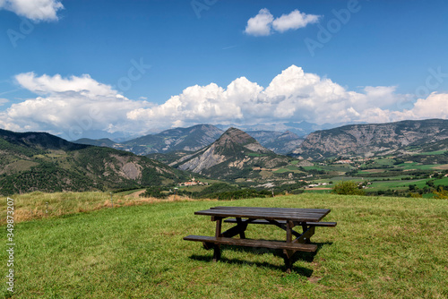Rest place with a beautiful mountain view