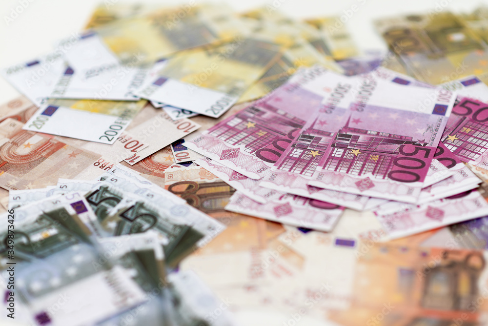Cash paper money euro bills. Euro currency money.background of lots mixed euro bills.Business concept.