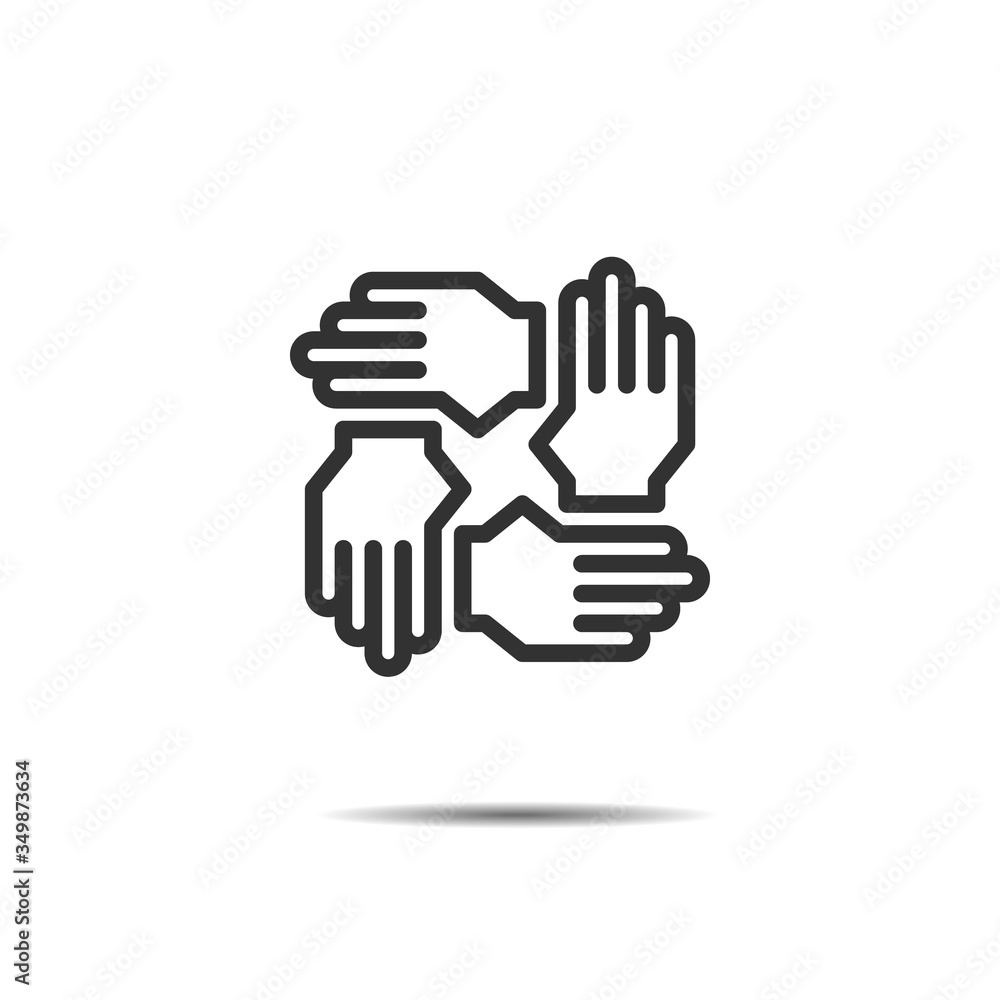 hands support icon vector, teamwork, meeting, negotiation