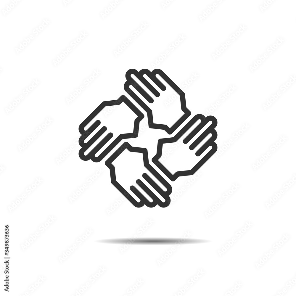 Obraz premium hands support icon vector, teamwork, meeting, negotiation