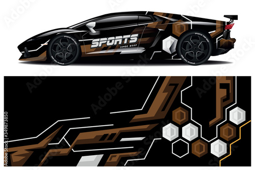 Sports car wrapping decal design