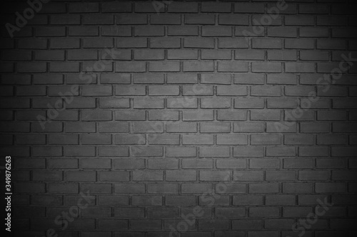 Abstract old black brick wall texture for background.