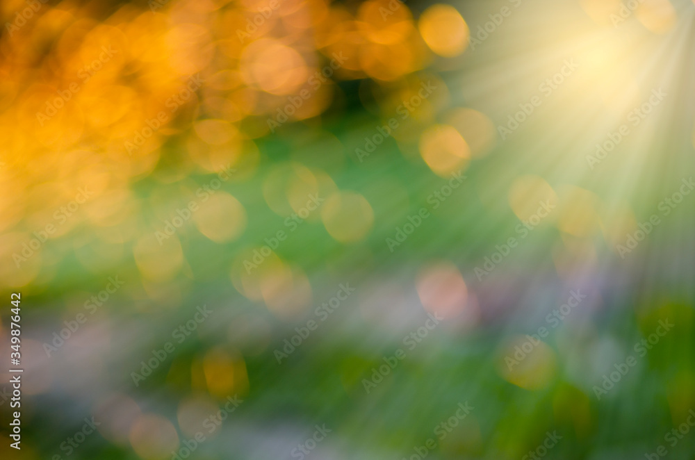 Abstract background of golden bokeh on a green background Abstract background of golden bokeh on a green background