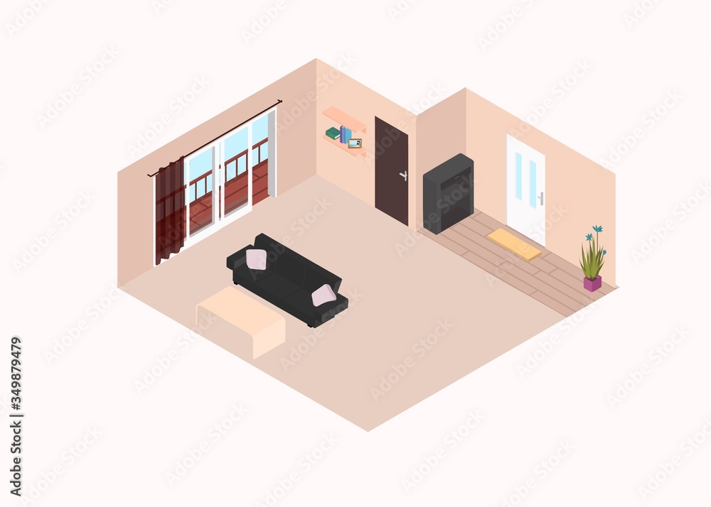 illustration of a house style 3d apartment home 