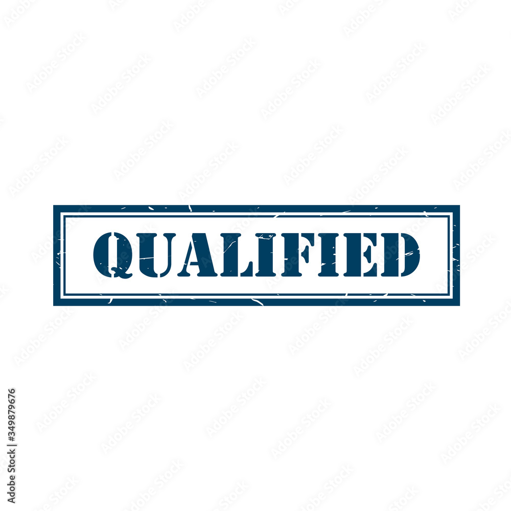 Qualified square grunge rubber stamp Qualified square grunge rubber stamp