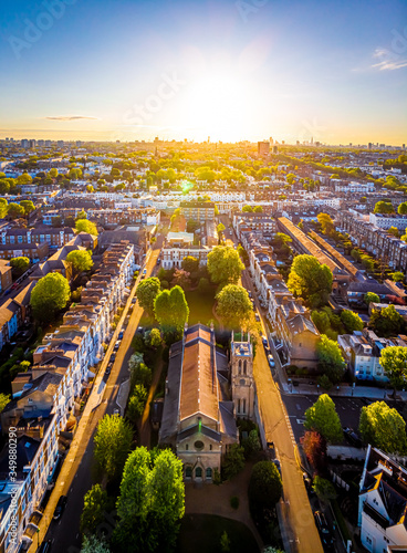 Photography Aerial view of Notting Hill in the morning, London, UK