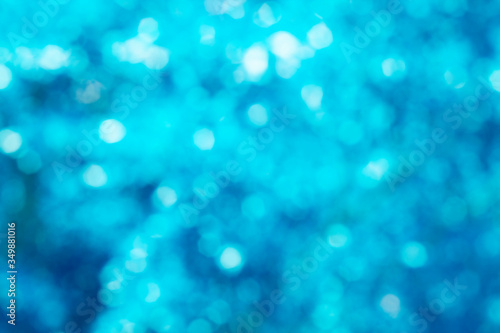 Abstract blurred blue bokeh background.