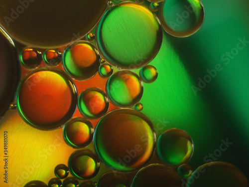 Close-up oil in water, abstraction background