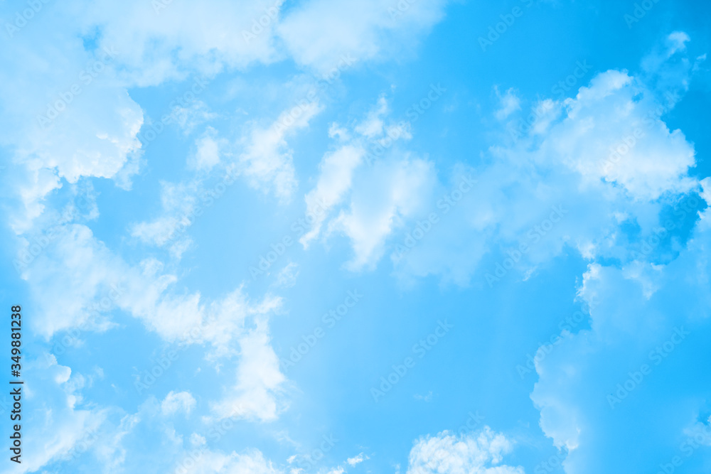 Fototapeta Blue sky with soft clouds.