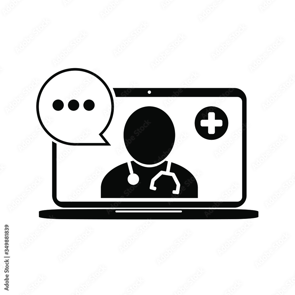 online doctor icon on white background online doctor icon on white background