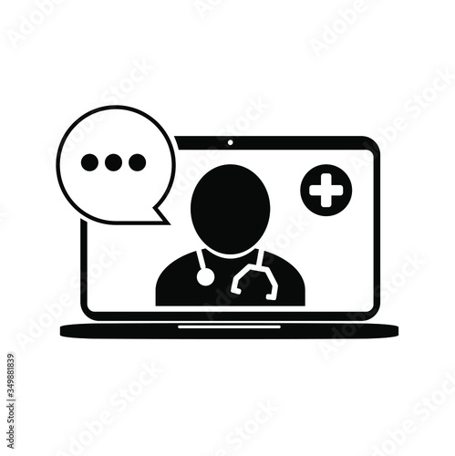 online doctor icon on white background