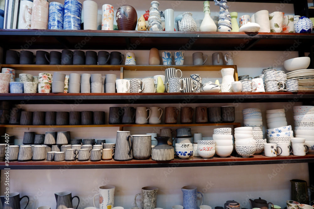 ceramic pots in the store