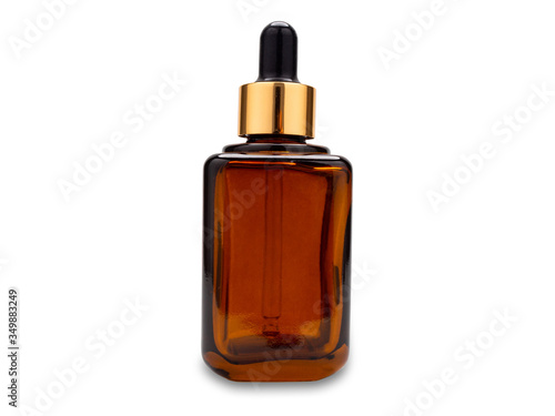 Wallpaper Mural Brown medicine glass bottle with dropper isolated on white background is used for cosmetic skin care product ,containing products and medical supplies.clipping path Torontodigital.ca