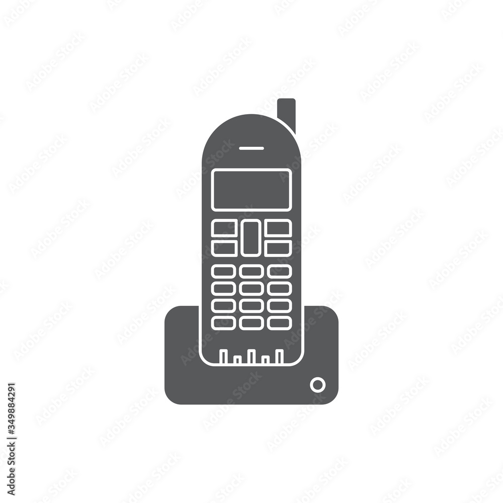 Cordless Phone vector icon symbol communication isolated on white background Cordless Phone vector icon symbol communication isolated on white background