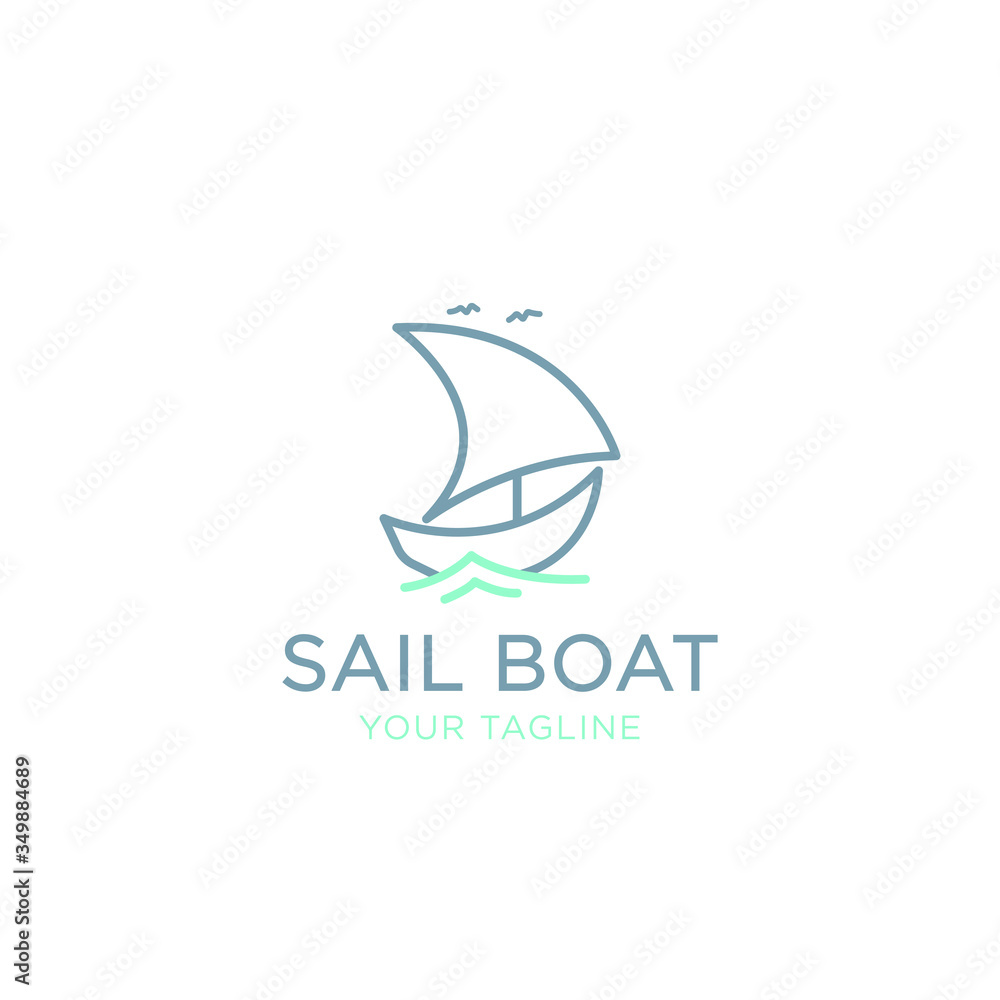 Simple Sailboat dhow ship line art logo design. Traditional Sailboat from Asia / Africa Simple Sailboat dhow ship line art logo design. Traditional Sailboat from Asia / Africa