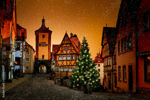 Winter in Rothenburg ob der Tauber, Deutschland