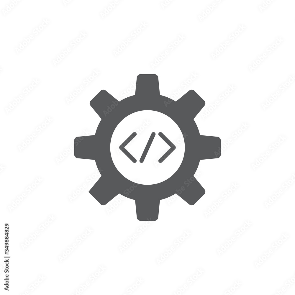 Custom coding symbol Programming vector icon isolated on white background Custom coding symbol Programming vector icon isolated on white background