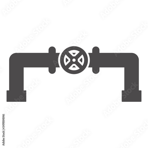 Gas pipeline icon in flat style.Vector illustration.