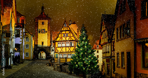 Winter in Rothenburg ob der Tauber, Deutschland