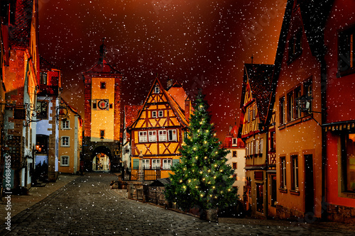 Winter in Rothenburg ob der Tauber, Deutschland