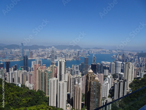 A collection of photos taken in Hong Kong. Including landscape images of skyscrapers, religious sites, skylines, and the surrounding area.