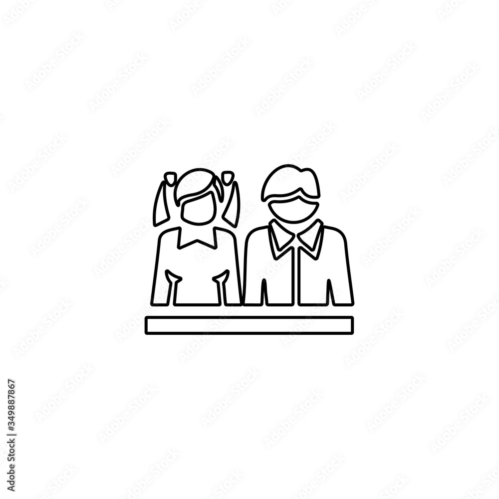 Male and female student icon. School sign.