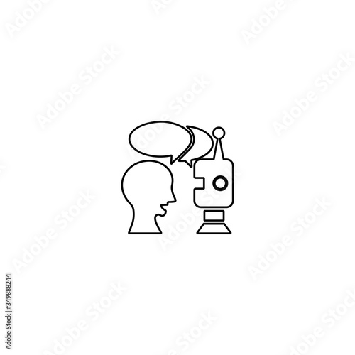 Fototapeta Naklejka Na Ścianę i Meble -  Chatbot icon in trendy line style. Artificial intelligence sign.