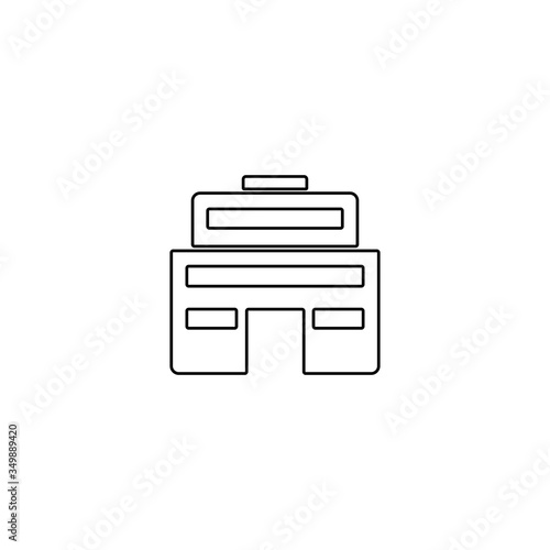 Hospital building icon. Clinic symbol. Line design for health care concept.