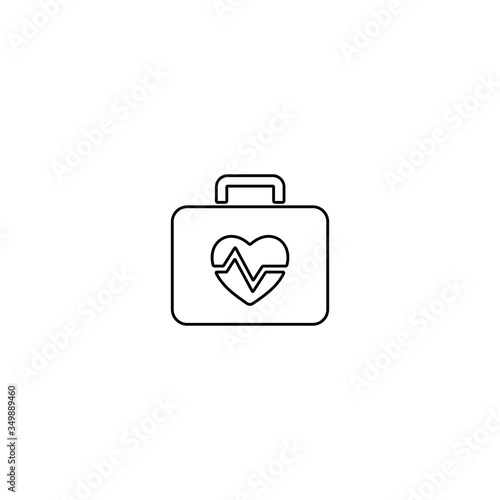 Free Download First aid kit with heart sign. Medical box sign. Emergency bag symbol. - GFXLoad