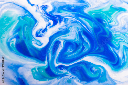Abstract ocean. Abstract blue and white paint background.