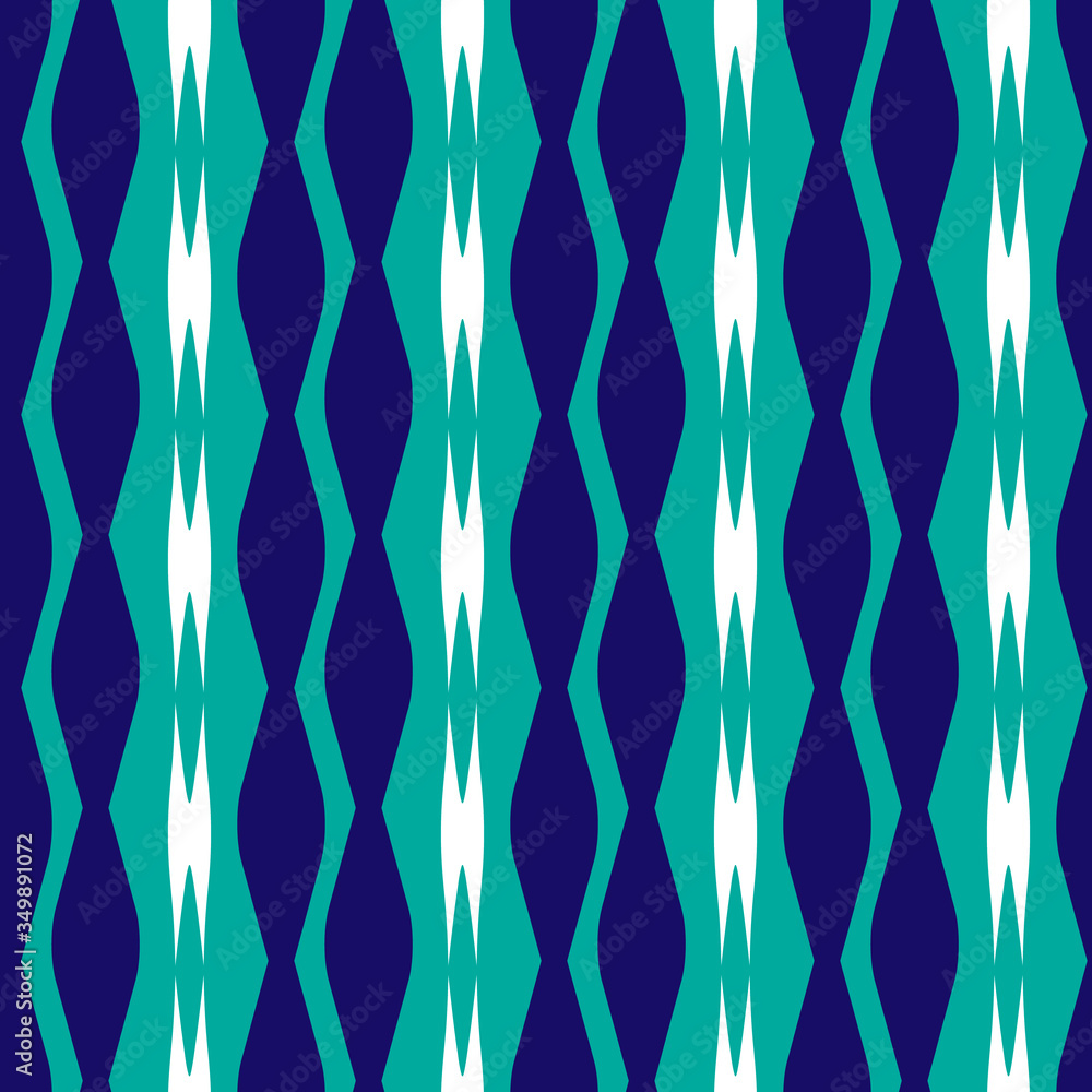 blue seamless pattern with stripes of rhombuses