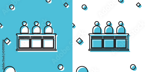 Black Jurors icon isolated on blue and white background. Random dynamic shapes. Vector Illustration