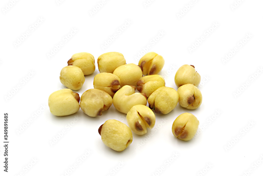 Lotus seeds isolated on white background. Lotus seeds isolated on white background.
