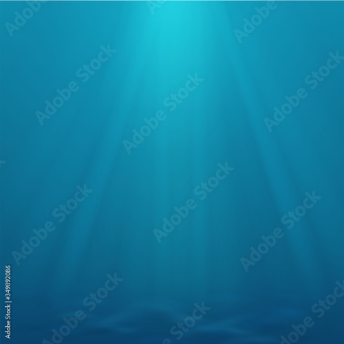 Underwater ocean background. Blue underwater vector illustration