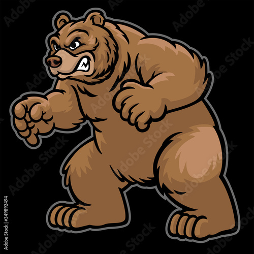 angry cartoon grizzly bear