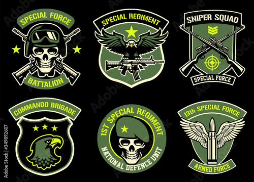 set bundle of military badge