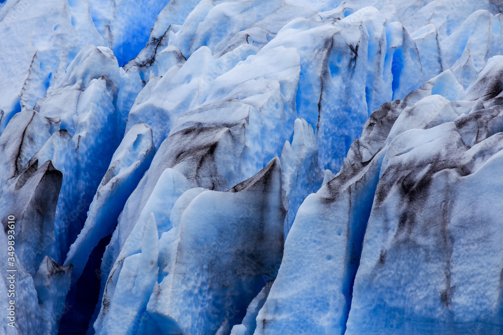 Close up View to the Grey Glacier, the Southern Patagonian Ice Field, near the Cordillera del Paine, Chile