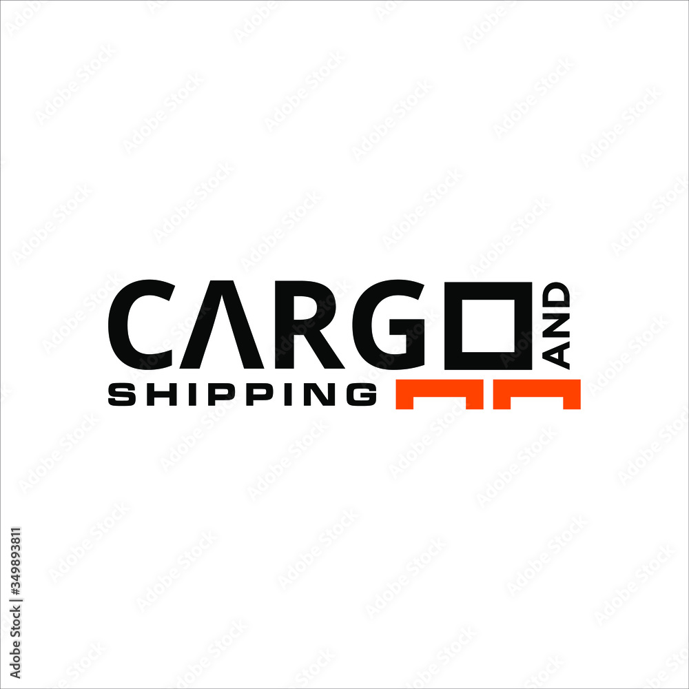 Fototapeta premium simple text and modern typography for cargo and shipping industry sticker, logo, icon, vector design template idea