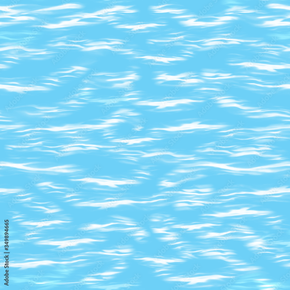 Seamless pattern with waves, hand drawn illustration