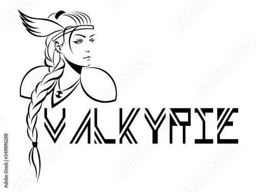 woman-warrior valkyrie in winged helmet