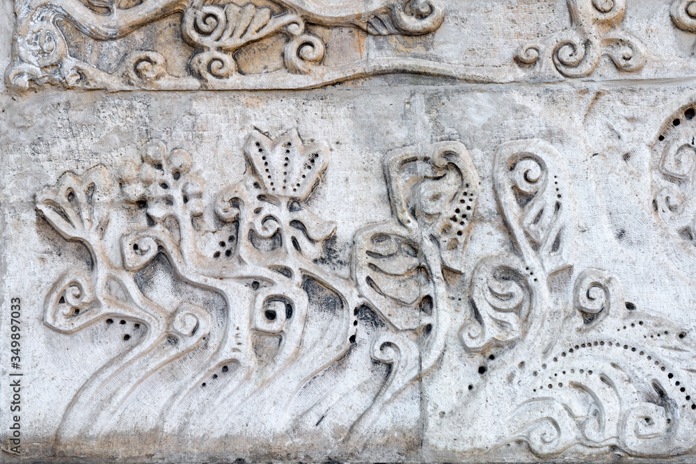 An element of the decoration of the facade of the temple on the territory of the Marfo-Maria abode of mercy