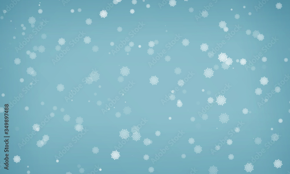 blue winter background with  snowflakes