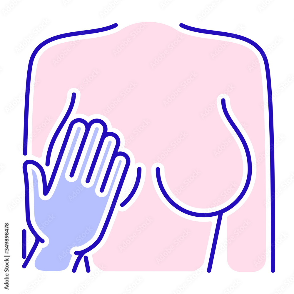 Sexual bullying color line icon. Woman harassment and violence. Isolated vector element. Outline pictogram for web page, mobile app, promo. Sexual bullying color line icon. Woman harassment and violence. Isolated vector element. Outline pictogram for web page, mobile app, promo.