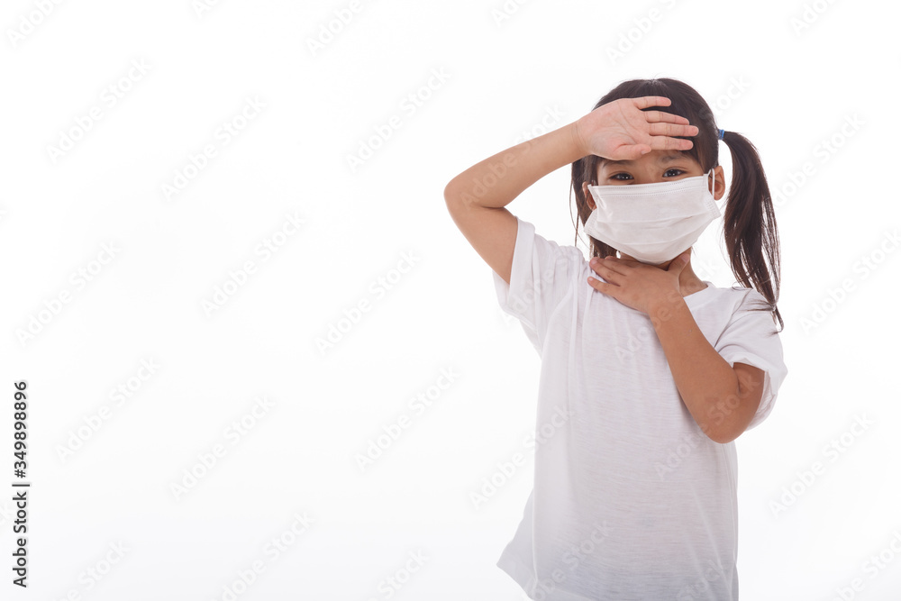 asia women wearing mask to prevent the virus PM2.5, Coronavirus, (2019-nCoV) asian little girl feeling unwell and coughing as symptom for cold or pneumonia,bronchitis.on white background asia women wearing mask to prevent the virus PM2.5, Coronavirus, (2019-nCoV) asian little girl feeling unwell and coughing as symptom for cold or pneumonia,bronchitis.on white background