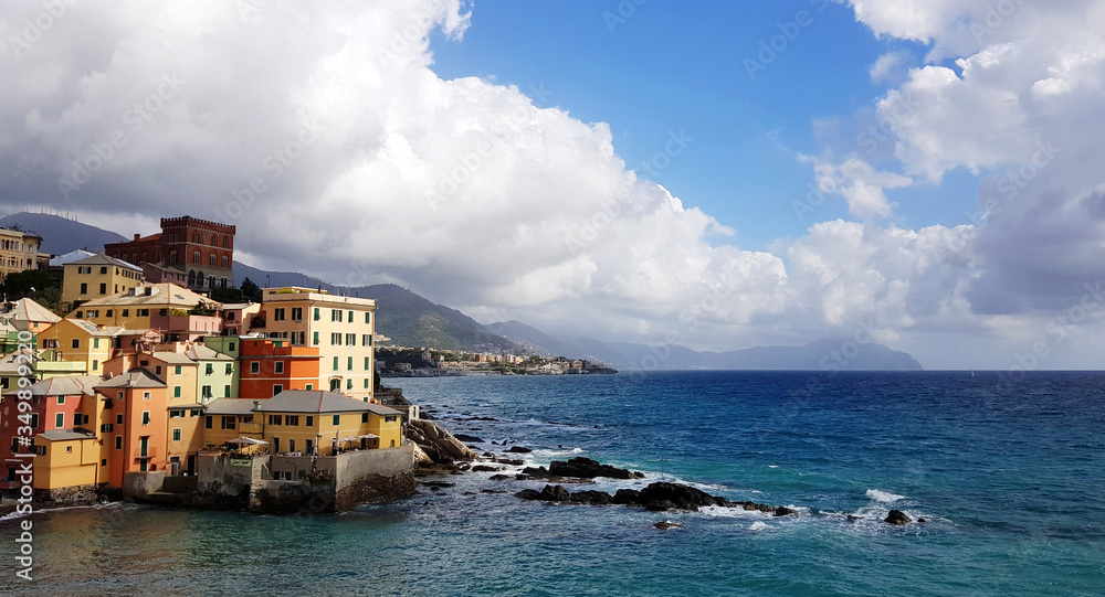 Landscape of Boccadasse in the region of Liguria, Italy. It is a fishing village of the Italian city of Genoa.
