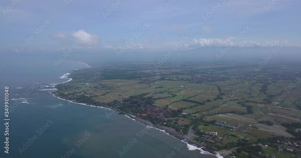 Aerial view of Echo beach, Canggu, Bali, Indonesia Aerial view of Echo beach, Canggu, Bali, Indonesia